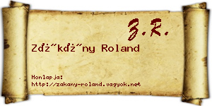 Zákány Roland névjegykártya