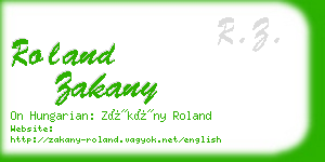 roland zakany business card